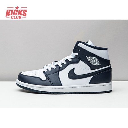 Jordan 1 Mid White Metallic Gold Obsidian 554724-174 Size 36-47.5