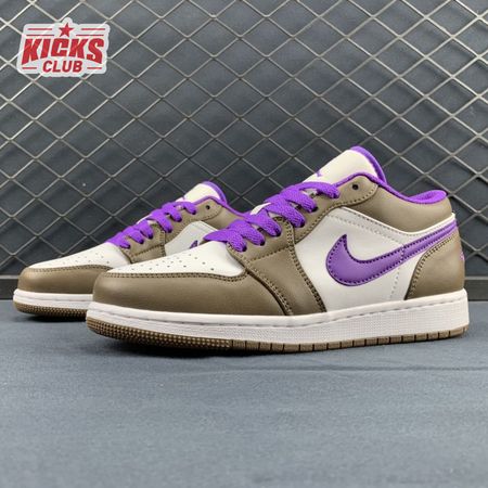 Jordan 1 Low Purple Mocha 553558-215 Size 36-47.5