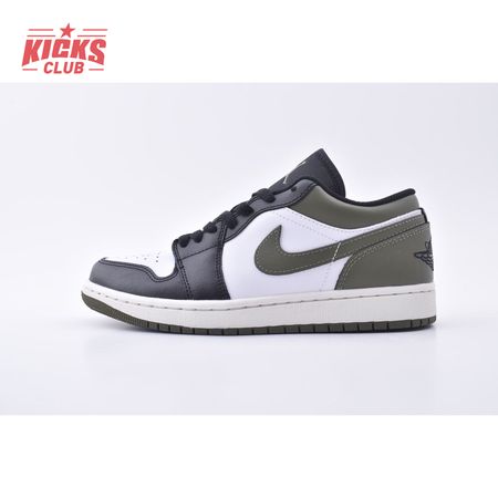 Jordan 1 Low Black Toe Medium Olive 553558-092 Unisex Size