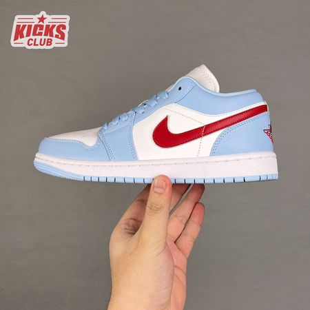 Jordan 1 Low Blue Whisper Dune Red DC0774-164 Unisex Size