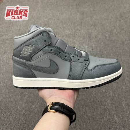 Jordan 1 Mid Distressed Smoke Grey FJ3448-001 Men Size